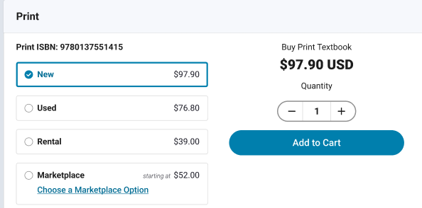 Marketplace option for Print books