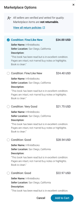 Marketplace Options explained screenshot