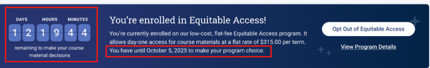 Banner for Equitable Access program
