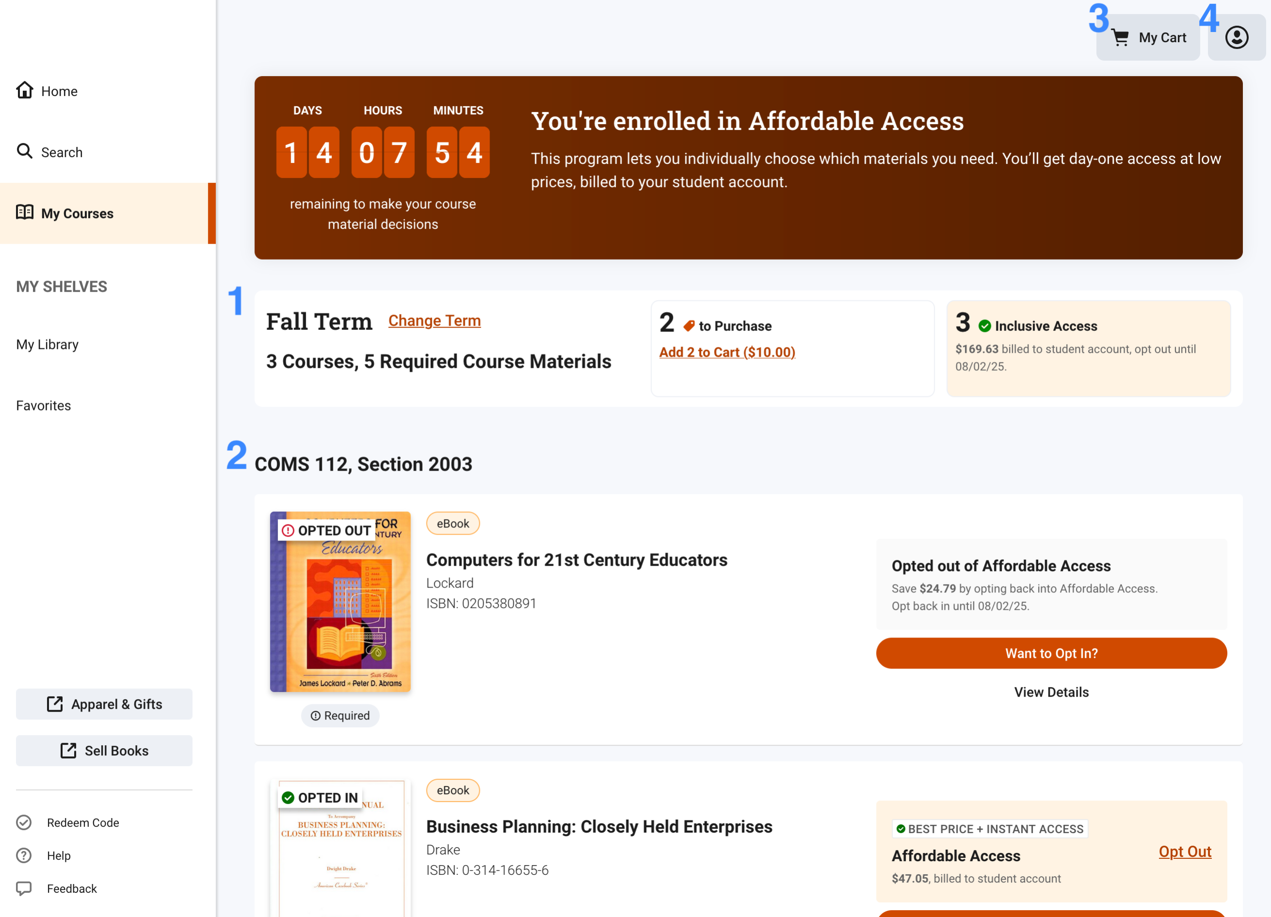 My Courses: Viewing Your Course Materials – Online Bookstore Support ...